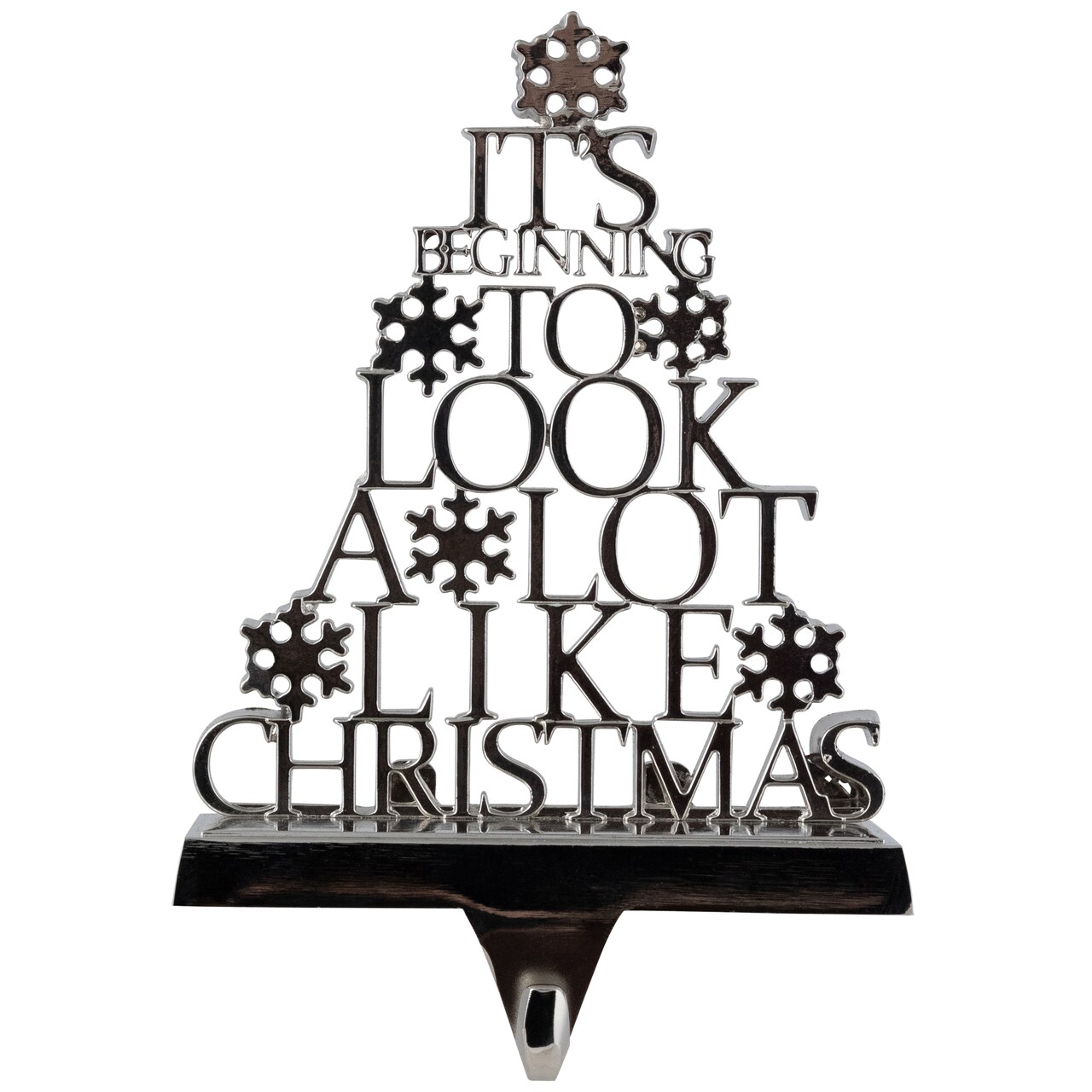 Northlight "It's Beginning to Look a Lot Like Christmas" Metal Tree Stocking Holder - 6.5"